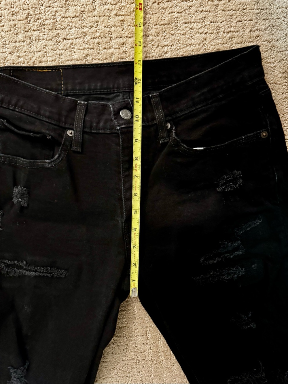 Levi's 531 32x30 Black Stretch Athletic Slim Distressed Jeans - Picture 7 of 11
